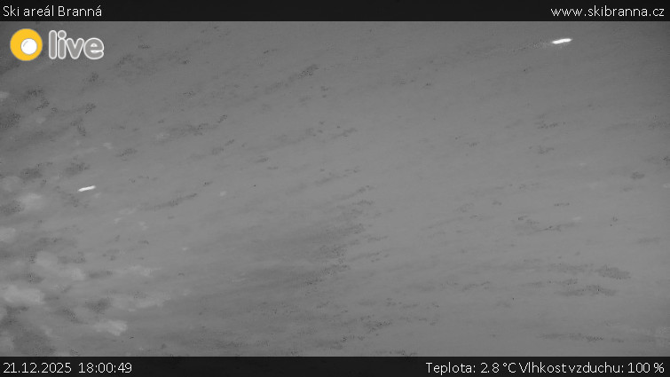 Ski areál Branná - Ski Branná - horní kamera - 21.12.2025 v 18:00
