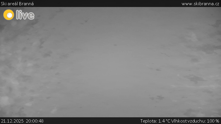Ski areál Branná - Ski Branná - horní kamera - 21.12.2025 v 20:00