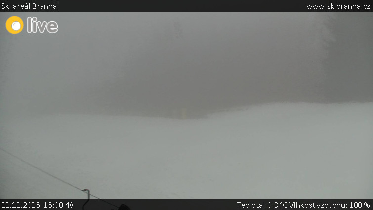 Ski areál Branná - Ski Branná - horní kamera - 22.12.2025 v 15:00