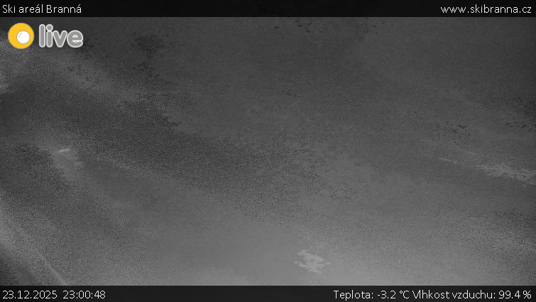 Ski areál Branná - Ski Branná - horní kamera - 23.12.2025 v 23:00