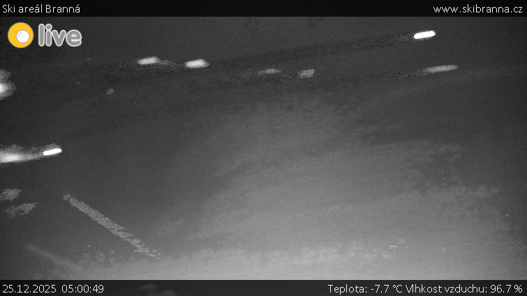 Ski areál Branná - Ski Branná - horní kamera - 25.12.2025 v 05:00