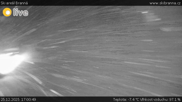 Ski areál Branná - Ski Branná - horní kamera - 25.12.2025 v 17:00