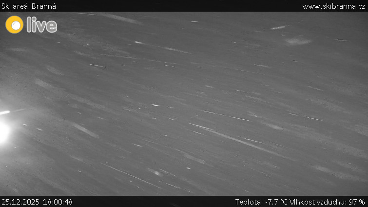 Ski areál Branná - Ski Branná - horní kamera - 25.12.2025 v 18:00