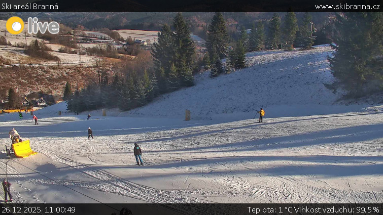Ski areál Branná - Ski Branná - horní kamera - 26.12.2025 v 11:00