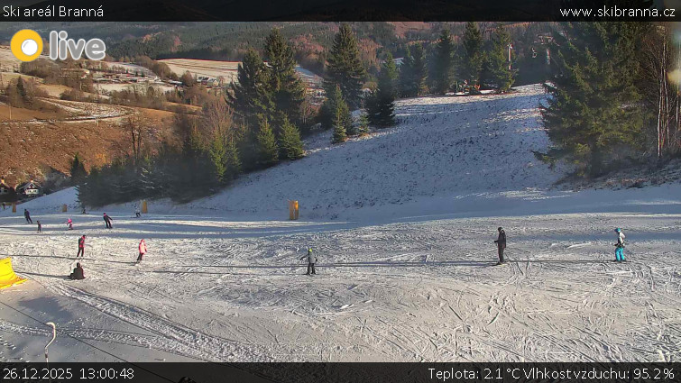 Ski areál Branná - Ski Branná - horní kamera - 26.12.2025 v 13:00