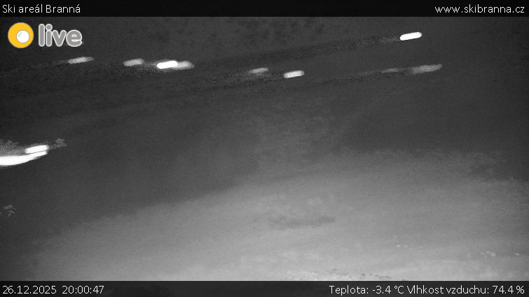 Ski areál Branná - Ski Branná - horní kamera - 26.12.2025 v 20:00