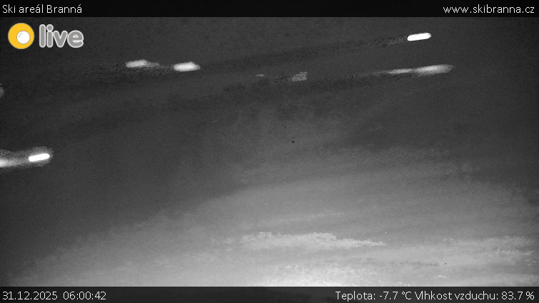Ski areál Branná - Ski Branná - horní kamera - 31.12.2025 v 06:00