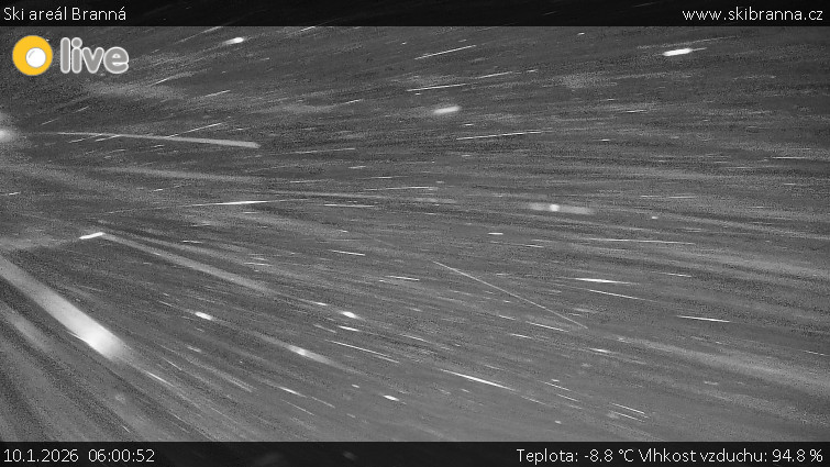 Ski areál Branná - Ski Branná - horní kamera - 10.1.2026 v 06:00