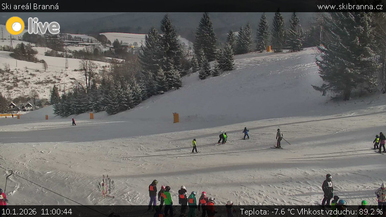 Ski areál Branná - Ski Branná - horní kamera - 10.1.2026 v 11:00