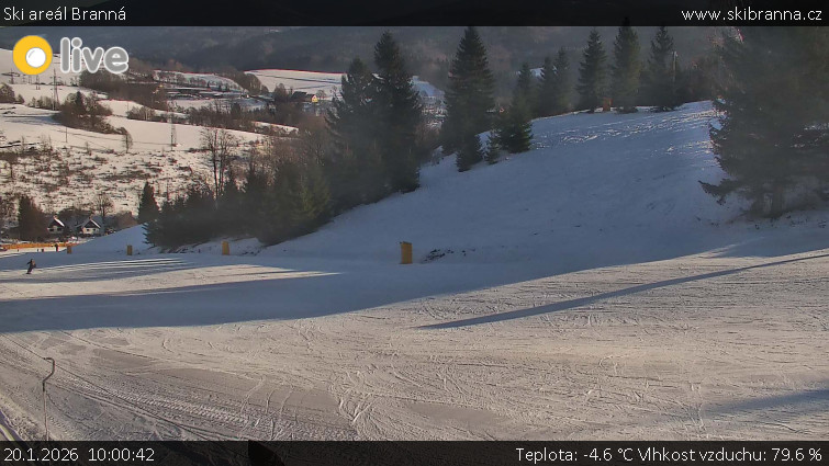 Ski areál Branná - Ski Branná - horní kamera - 20.1.2026 v 10:00