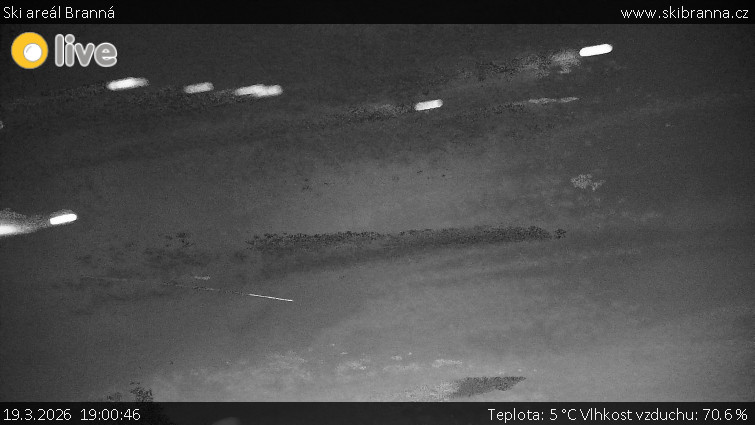 Ski areál Branná - Ski Branná - horní kamera - 19.3.2026 v 19:00