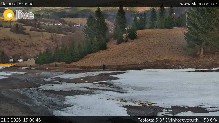 Ski areál Branná - Ski Branná - horní kamera - 21.3.2026 v 16:00