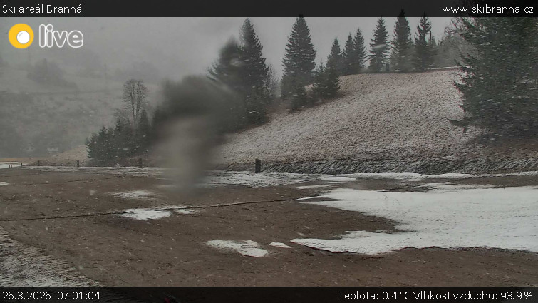 Ski areál Branná - Ski Branná - horní kamera - 26.3.2026 v 07:01