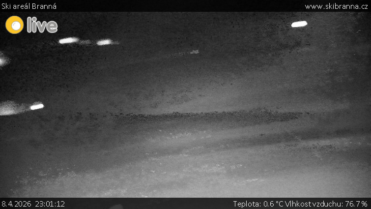 Ski areál Branná - Ski Branná - horní kamera - 8.4.2026 v 23:01