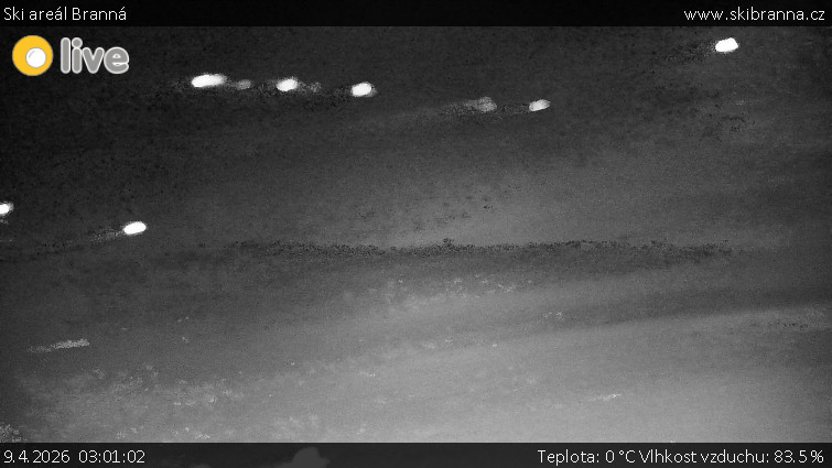 Ski areál Branná - Ski Branná - horní kamera - 9.4.2026 v 03:01