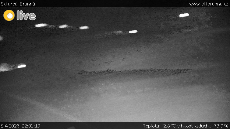 Ski areál Branná - Ski Branná - horní kamera - 9.4.2026 v 22:01