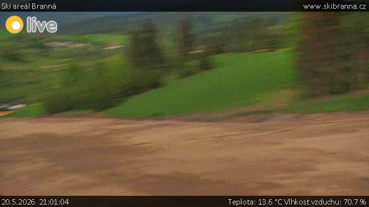 Ski areál Branná - Ski Branná - horní kamera - 20.5.2026 v 21:01
