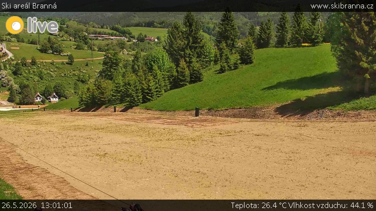 Ski areál Branná - Ski Branná - horní kamera - 26.5.2026 v 13:01