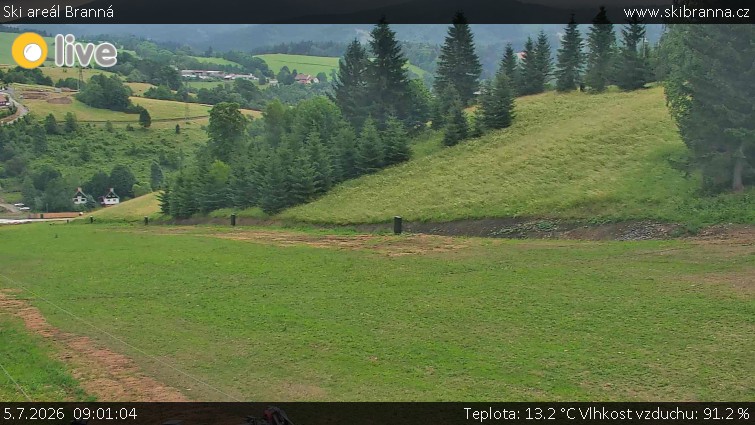 Ski areál Branná - Ski Branná - horní kamera - 5.7.2026 v 09:01