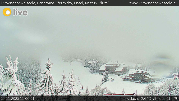 Červenohorské sedlo - Panorama Jižní svahy, Hotel, Nástup "Žlutá" - 26.11.2025 v 11:00