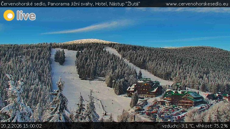 Červenohorské sedlo - Panorama Jižní svahy, Hotel, Nástup "Žlutá" - 20.2.2026 v 15:00