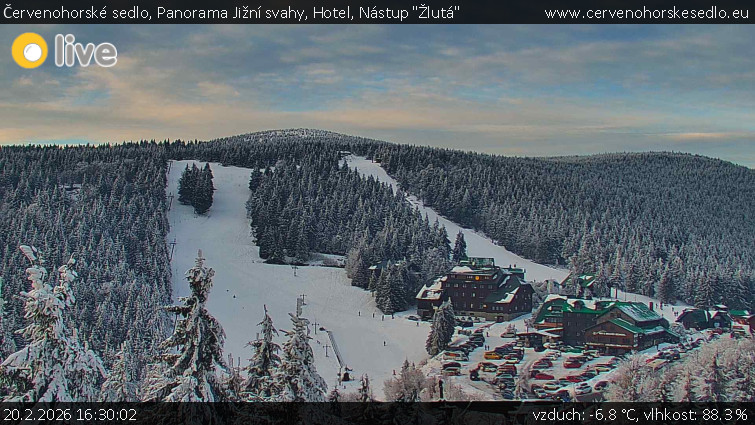 Červenohorské sedlo - Panorama Jižní svahy, Hotel, Nástup "Žlutá" - 20.2.2026 v 16:30