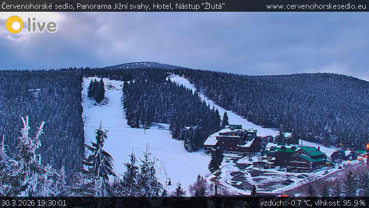 Červenohorské sedlo - Panorama Jižní svahy, Hotel, Nástup "Žlutá" - 30.3.2026 v 19:30