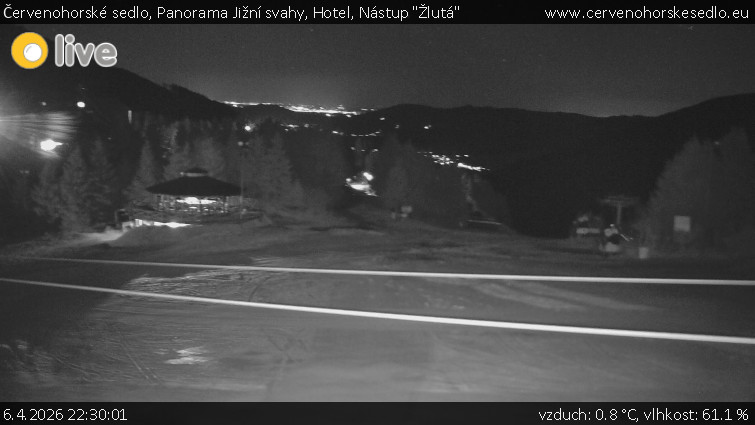 Červenohorské sedlo - Panorama Jižní svahy, Hotel, Nástup "Žlutá" - 6.4.2026 v 22:30