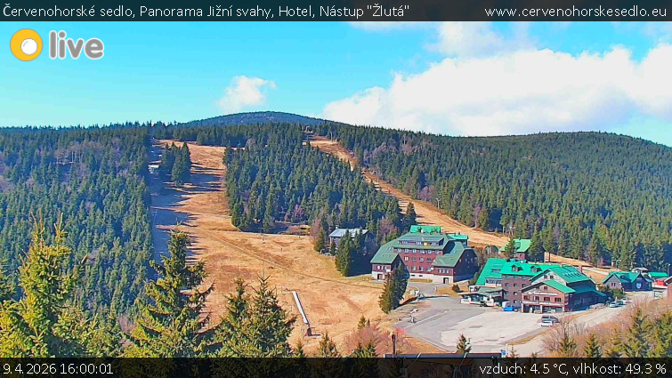 Červenohorské sedlo - Panorama Jižní svahy, Hotel, Nástup "Žlutá" - 9.4.2026 v 16:00