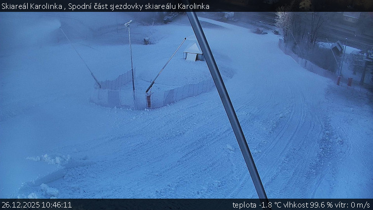 Skiareál Karolinka  - Spodní část sjezdovky skiareálu Karolinka - 26.12.2025 v 10:46