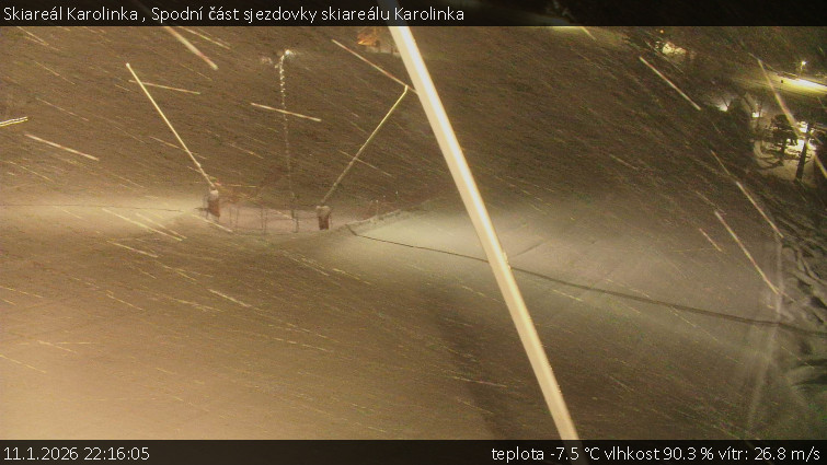 Skiareál Karolinka  - Spodní část sjezdovky skiareálu Karolinka - 11.1.2026 v 22:16
