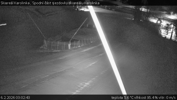 Skiareál Karolinka  - Spodní část sjezdovky skiareálu Karolinka - 6.2.2026 v 03:02