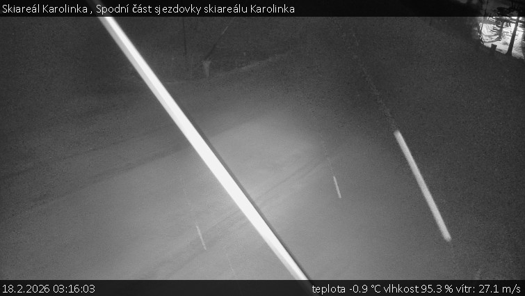 Skiareál Karolinka  - Spodní část sjezdovky skiareálu Karolinka - 18.2.2026 v 03:16