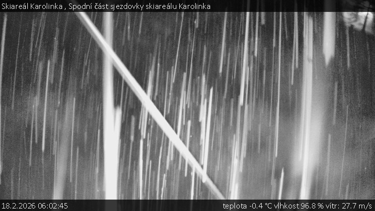 Skiareál Karolinka  - Spodní část sjezdovky skiareálu Karolinka - 18.2.2026 v 06:02