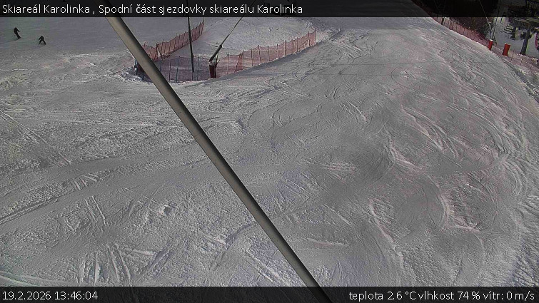Skiareál Karolinka  - Spodní část sjezdovky skiareálu Karolinka - 19.2.2026 v 13:46