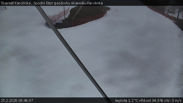 Skiareál Karolinka  - Spodní část sjezdovky skiareálu Karolinka - 25.2.2026 v 08:46