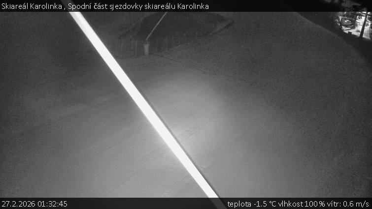 Skiareál Karolinka  - Spodní část sjezdovky skiareálu Karolinka - 27.2.2026 v 01:32