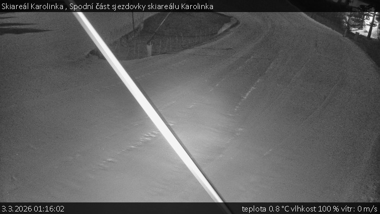 Skiareál Karolinka  - Spodní část sjezdovky skiareálu Karolinka - 3.3.2026 v 01:16