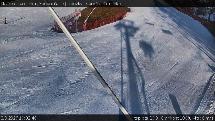Skiareál Karolinka  - Spodní část sjezdovky skiareálu Karolinka - 3.3.2026 v 10:02