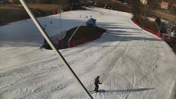 Spodní část sjezdovky skiareálu Karolinka