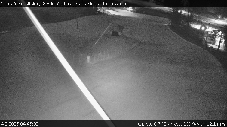 Skiareál Karolinka  - Spodní část sjezdovky skiareálu Karolinka - 4.3.2026 v 04:46