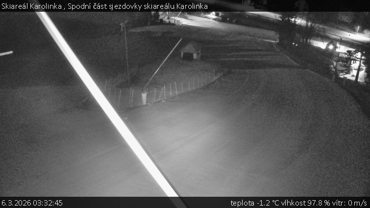 Skiareál Karolinka  - Spodní část sjezdovky skiareálu Karolinka - 6.3.2026 v 03:32