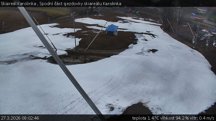 Skiareál Karolinka  - Spodní část sjezdovky skiareálu Karolinka - 27.3.2026 v 08:02