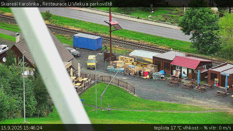 Skiareál Karolinka - Restaurace U Vleku a parkoviště - 15.9.2025 v 15:46 Skiareál Karolinka - Restaurace U Vleku a parkoviště - 15.9.2025 v 15:46