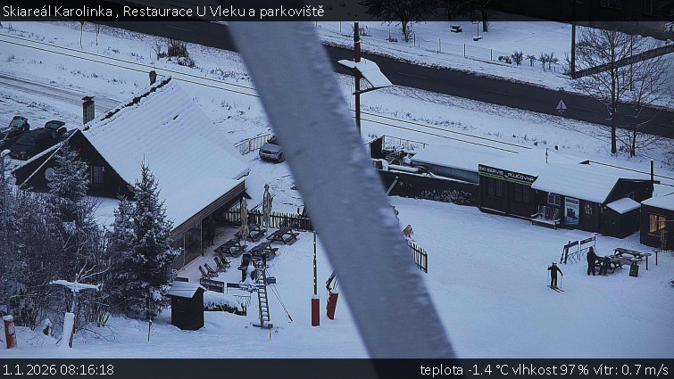 Skiareál Karolinka  - Restaurace U Vleku a parkoviště - 1.1.2026 v 08:16