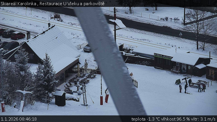 Skiareál Karolinka  - Restaurace U Vleku a parkoviště - 1.1.2026 v 08:46