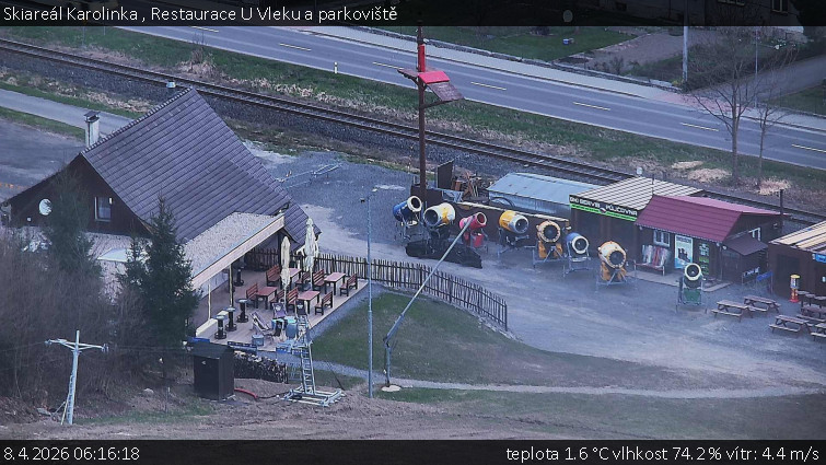 Skiareál Karolinka  - Restaurace U Vleku a parkoviště - 8.4.2026 v 06:16