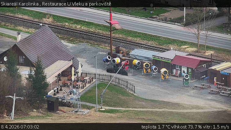 Skiareál Karolinka  - Restaurace U Vleku a parkoviště - 8.4.2026 v 07:03