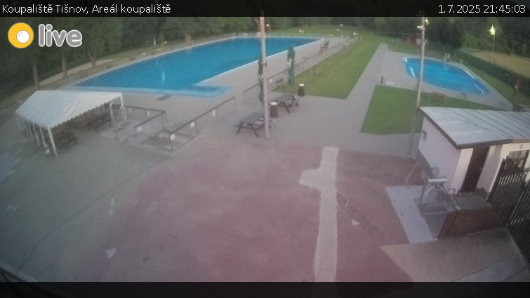 Koupaliště Tišnov - Areál koupaliště - 1.7.2025 v 21:45 Koupaliště Tišnov - Areál koupaliště - 1.7.2025 v 21:45