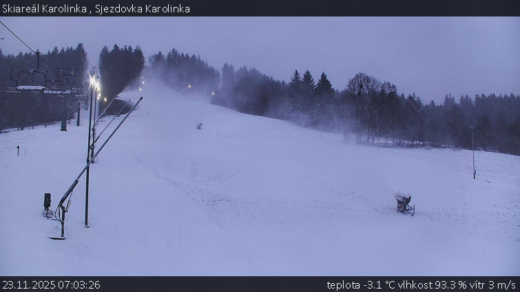 Skiareál Karolinka  - Sjezdovka Karolinka - 23.11.2025 v 07:03
